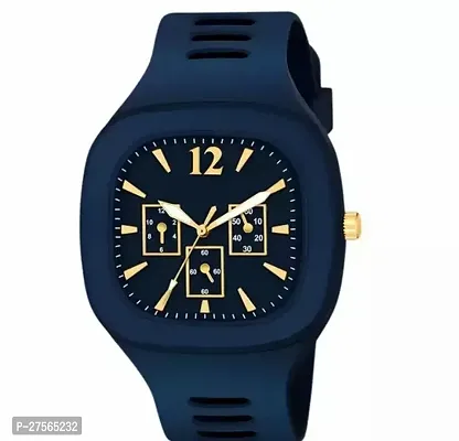 Stylish Blue Silicone Analog Watches For Men-thumb0