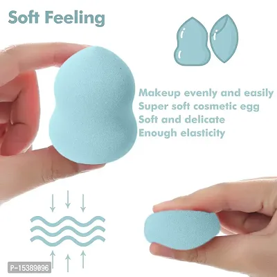 Makeup Sponge Set Beauty Blender with Egg Case, Soft Sponge For Liquid Foundation, Creams, and Powders，Latex Free Wet and Dry Makeup (Multi-colored, 4 Pcs)-thumb4