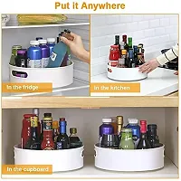 Angelware  white  Rotating Organizer Tray/Kitchen Organizer/Multi- Function Rotating Tray/Cosmetics Organizer (Pack of 1) (White)-thumb1