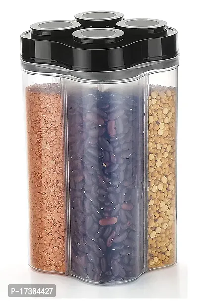 4 Section Container Jar For Grocery Fridge Container Containers Kitchen Storage Box Container Set Pack Of 1 Black-thumb0