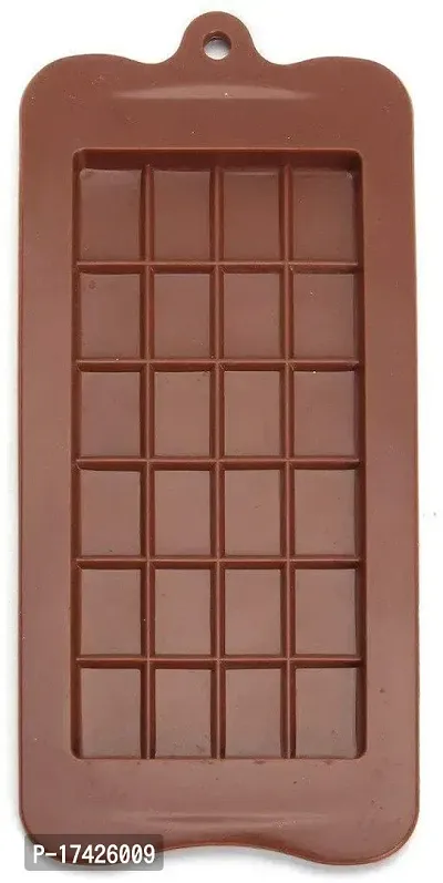 Angelware Silicone Bar Chocolate Mould Break Apart Choc Block Mould Chocolate color (Pack of 1)-thumb0