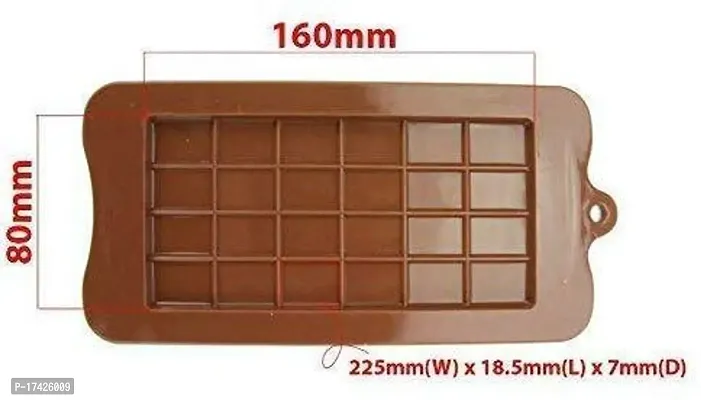 Angelware Silicone Bar Chocolate Mould Break Apart Choc Block Mould Chocolate color (Pack of 1)-thumb4