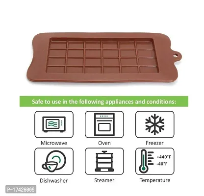 Angelware Silicone Bar Chocolate Mould Break Apart Choc Block Mould Chocolate color (Pack of 1)-thumb3