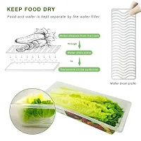 Angelware 6 pcs Fridge Storage Boxes Fridge Organizer with Removable Drain Plate and Lid Stackable Fridge Storage Containers Plastic Freezer Storage Containers for Fish, Meat, Vegetables  (1500ml )-thumb2