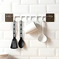 Angelware  Plastic Magic Sticker Series Self Adhesive Bathroom Towel Hanger Hook Rail/Utensil Rack Kitchen Hanger Hooks for Cup-thumb3