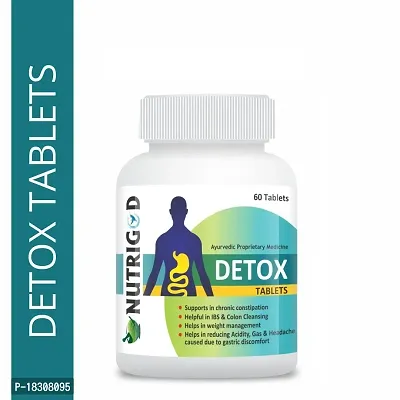 Nutrigod Detox tablets, Fat Burner Supplements Ayurvedic Organic No side effects  dairy Free,sugar free, gluten free 60 Veg Tablets