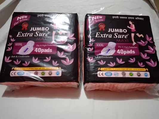 Extra Sure Sanitary Pads for Women with Wings | Dry-net Soft  Comfortable Sanitary Napkins for Day  Night Protection - XXXL (combo pack of 2)  Sanitary Pad (Pack of 80)