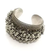 Unbranded YJE Oxidized German Silver Ghunghroo Cuff Bracelet Traditional Kada Bangle for Women-thumb1
