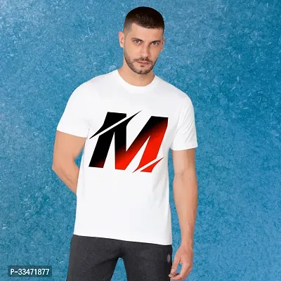 Fabulous White Polyester Printed Round Neck Tees For Men-thumb0