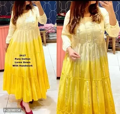 Stylish kurta for women - Stitched yellow Color-thumb0