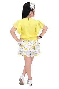 Elite Yellow Cotton Printed Frocks For Girls-thumb1