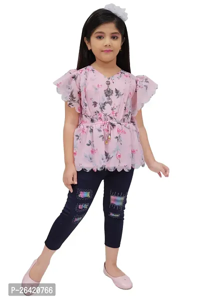 Fabulous Multicoloured Cotton Printed Clothing Set For Girls