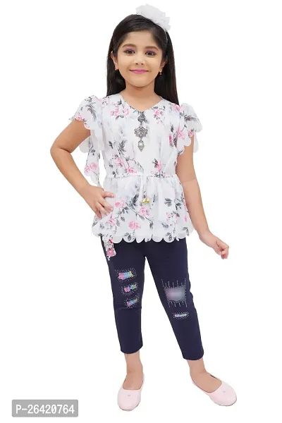 Fabulous Multicoloured Cotton Printed Clothing Set For Girls