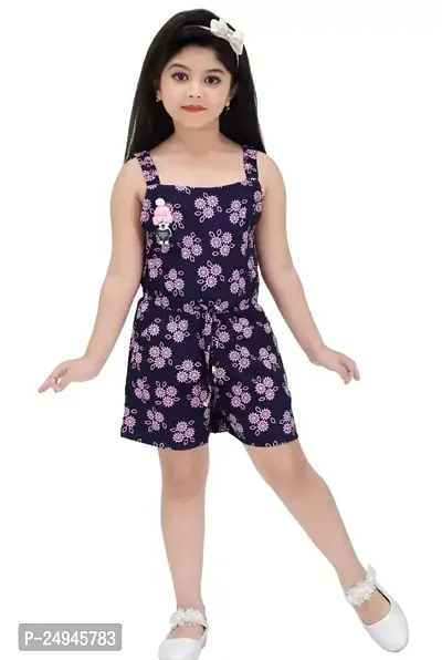 Elegant Cotton Printed Jumpsuits For Girls-thumb0