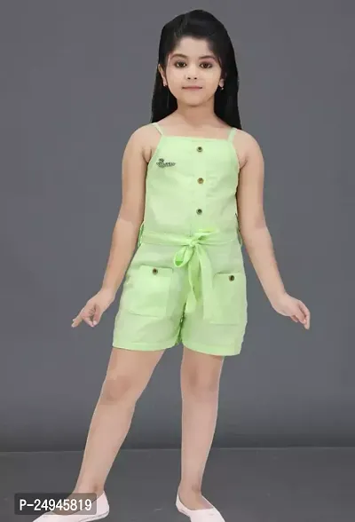 Elegant Cotton Solid Jumpsuits For Girls