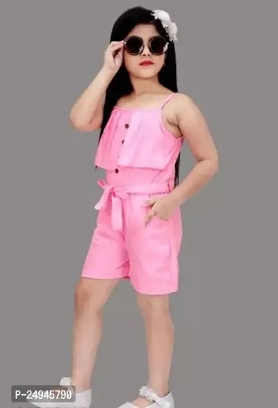 Elegant Cotton Solid Jumpsuits For Girls-thumb2