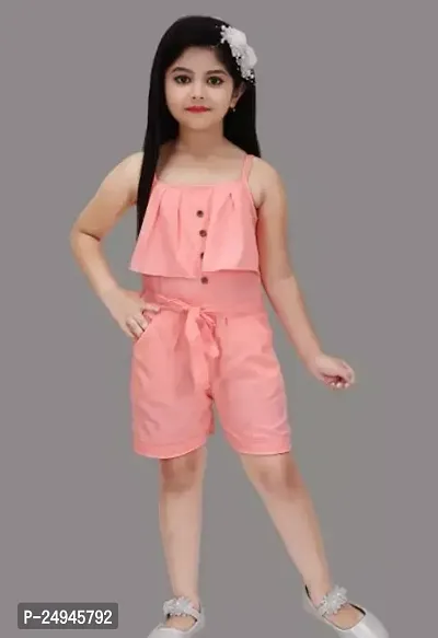 Elegant Cotton Solid Jumpsuits For Girls-thumb0