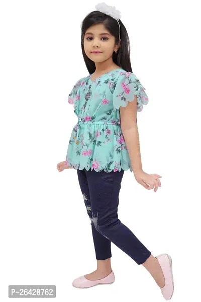 Fabulous Multicoloured Cotton Printed Clothing Set For Girls-thumb0