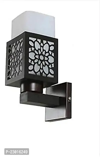 Wooden and Glass Square Shape UpDownlight 9 Watt Decorative Wall Lamp with LED Lightnbsp;