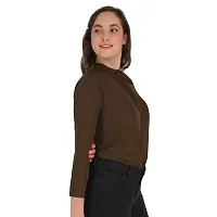 Trendy Formal Women and Girls Shirts Dark Mehandi Full sleeve-thumb4