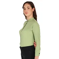 Trendy Formal Women and Girls Shirts Light Green Full sleeve-thumb3