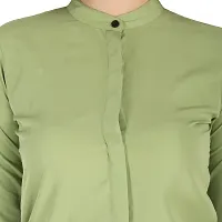 Trendy Formal Women and Girls Shirts Light Green Full sleeve-thumb1