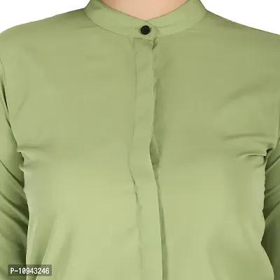 Trendy Formal Women and Girls Shirts Light Green Full sleeve-thumb2