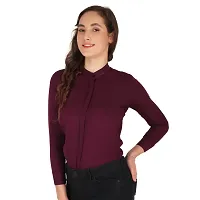 Trendy Formal Women and Girls Shirts Purple Full sleeve-thumb3