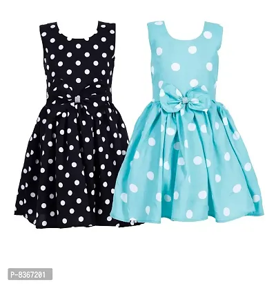 CINDERELLA THE CREATIONS FACTORY Baby Girl's Bodycon Knee Length Frock (Pack of 2) (C-29-Black- See Green-5-6Y_Black & See Green_5-6 Years)