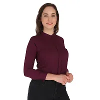 Trendy Formal Women and Girls Shirts Purple Full sleeve-thumb4