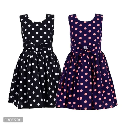 CINDERELLA THE CREATIONS FACTORY Baby Girl's Bodycon Knee Length Frock (Pack of 2) (C-29-Black-NevyPink-9-10Y_Black & Navy Blue_9-10 Years)