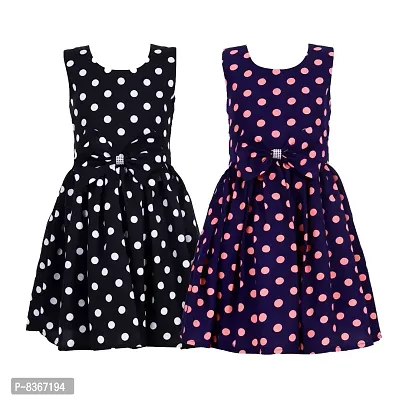 CINDERELLA THE CREATIONS FACTORY Baby Girl's Bodycon Knee Length Frock (Pack of 2) (C-29-Black-NevyPink-5-6Y_Black & Navy Blue_5-6 Years)