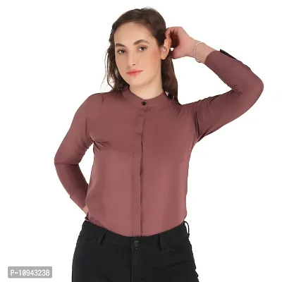 Trendy Formal Women and Girls Shirts Lavender Full sleeve-thumb0