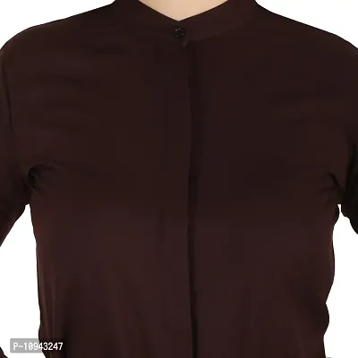 Trendy Formal Women and Girls Shirts Brown Full sleeve-thumb2