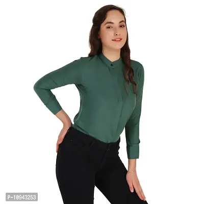 Trendy Formal Women and Girls Shirts Affem green Full sleeve-thumb5
