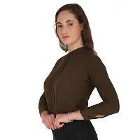 Trendy Formal Women and Girls Shirts Dark Mehandi Full sleeve-thumb3