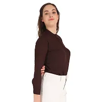 Trendy Formal Women and Girls Shirts Brown Full sleeve-thumb4