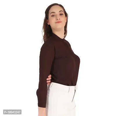 Trendy Formal Women and Girls Shirts Brown Full sleeve-thumb5