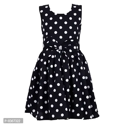 CINDERELLA THE CREATIONS FACTORY Casual Frock for Baby Girls,Blue Printed and Black Polka, Size 18-24 Months,Pack of 2-thumb2