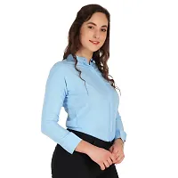 Trendy Formal Women and Girls Shirts Light Blue Full sleeve-thumb4