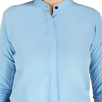 Trendy Formal Women and Girls Shirts Light Blue Full sleeve-thumb1
