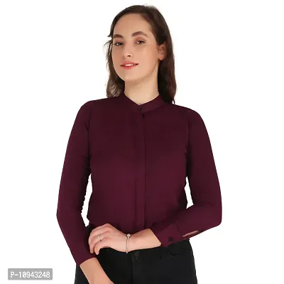 Trendy Formal Women and Girls Shirts Purple Full sleeve-thumb0