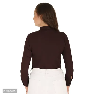 Trendy Formal Women and Girls Shirts Brown Full sleeve-thumb3