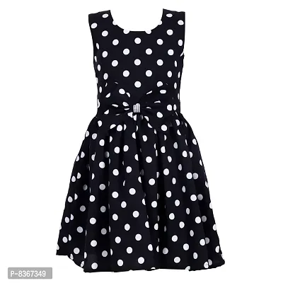 CINDERELLA THE CREATIONS FACTORY Casual Frock for Baby Girls,Blue Printed and Black Polka, Size 18-24 Months,Pack of 2-thumb3