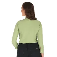 Trendy Formal Women and Girls Shirts Light Green Full sleeve-thumb2