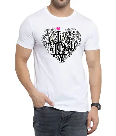Classic Polyester Printed White T-Shirt For Men