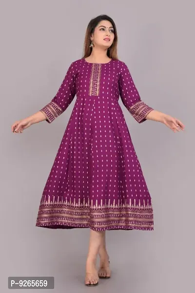 Rayon Full Length Kurti (PURPLE)-thumb0