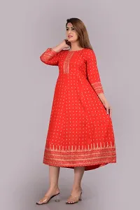 Rayon Full Length Kurti (RED)-thumb1