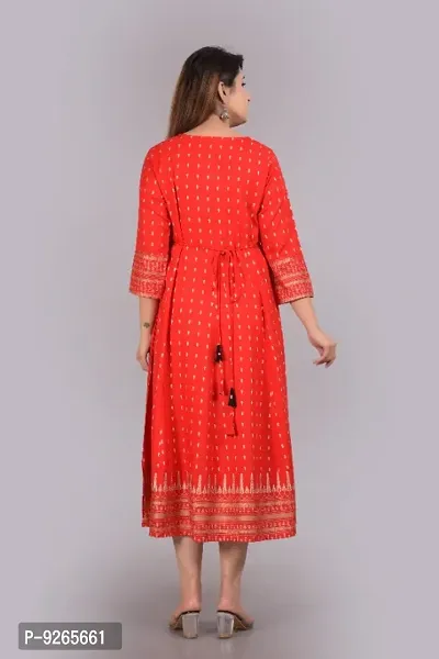 Rayon Full Length Kurti (RED)-thumb4