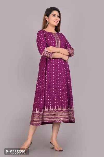 Rayon Full Length Kurti (PURPLE)-thumb3